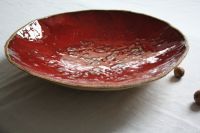 Ceramiczna patera w czerwieni